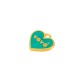 Enameled Zamak Charm Heart "νονά" 18x16mm