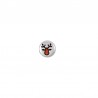999° Silver Antique Plated/ 5µm/ Transparent Red