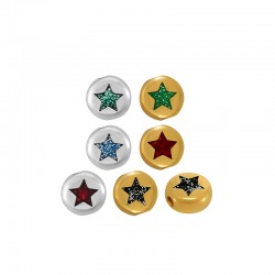 Enameled Zamak Slider Round with Star 9mm Ø2.2mm