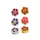 Cuenta de Zamak Esmaltada con Forma de Flor 8,8 mm Ø1,3 mm