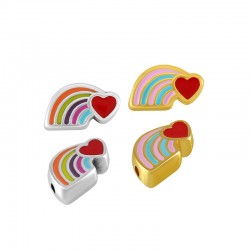 Perle en Zamak Émaillé Arc-En-Ciel 14.9 x 8.6 mm Ø 1.5 mm