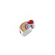 Enameled Zamak Bead Rainbow 14.9x8.6mm Ø1.5mm