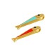 Enameled Zamak Charm Fish 4.9x22.6mm Ø1.3mm