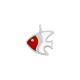 Enameled Zamak Charm Fish 14.6x12.9mm