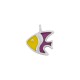 Enameled Zamak Charm Fish 14.6x12.9mm