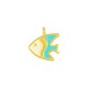 Enameled Zamak Charm Fish 14.6x12.9mm