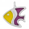 999° Silver Antique Plated/ 5µm/ Yellow/ Fluo Purple