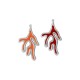 Enameled Zamak Charm Coral 11.8x17.5mm Ø1.5mm