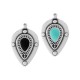 Enameled Zamak Charm Teardrop 22.6x30.5mm Ø2.3mm