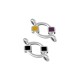Enameled Zamak Connector Oval with Rhombus 8.6x11mm