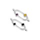 Enameled Zamak Connector Oval with Rhombus 8.8x19.7mm