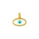 Enameled Zamak Charm Oval with Evil Eye 8.4x5mm Ø1.8mm