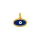Enameled Zamak Charm Oval with Evil Eye 8.4x5mm Ø1.8mm