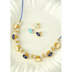 Charm Ovale en Zamak Émaillé avec œil Maléfique 8.4 x 5 mm Ø 1.8 mm