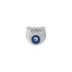Enameled Zamak Charm Semicircle with Evil Eye 10.3x9.8mm Ø2mm