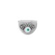 Enameled Zamak Charm Semicircle with Evil Eye 14.6x11.8mm Ø1.6mm