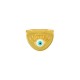 Enameled Zamak Charm Semicircle with Evil Eye 14.6x11.8mm Ø1.6mm