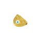 Enameled Zamak Charm Semicircle with Evil Eye 14.6x11.8mm Ø1.6mm