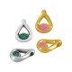 Enameled Zamak Charm Teardrop 7.4x9mm Ø1.7mm