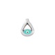 Enameled Zamak Charm Teardrop with Evil Eye 7.4x9mm Ø1.7mm
