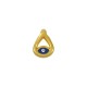 Enameled Zamak Charm Teardrop with Evil Eye 7.4x9mm Ø1.7mm