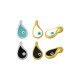 Enameled Zamak Charm Teardrop with Evil Eye 7.7x12.5mm Ø2.3mm