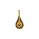 Enameled Zamak Charm Teardrop with Evil Eye 9.2x20.2mm Ø2.2mm