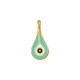 Enameled Zamak Charm Teardrop with Evil Eye 9.2x20.2mm Ø2.2mm