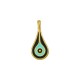 Enameled Zamak Charm Teardrop with Evil Eye 9.2x20.2mm Ø2.2mm