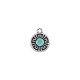 Enameled Zamak Charm Round with Meander 11.4mm