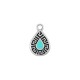 Enameled Zamak Charm Teardrop with Meander 10.4x13.3mm