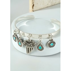 Charm en Zamak Émaillé en Forme de Goutte avec Méandre 10.4 x 13.3 mm