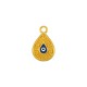 Enameled Zamak Charm Teardrop with Meander Evil Eye 10.4x13.3mm
