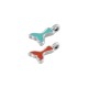 Enameled Zamak Charm Whale Tail 7x8mm Ø1.6mm
