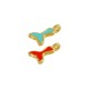 Μεταλλικό Ζάμακ Μοτίφ Ουρά Φάλαινας με Σμάλτο 7x8mm Ø1.6mm