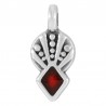 999° Silver Antique Plated/ 5µm/ Transparent Red