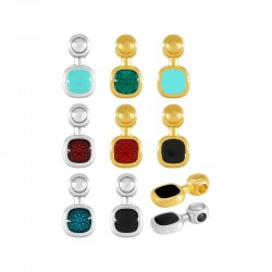 Charm Carré en Zamak Émaillé 7 x 14 mm Ø 2.2 mm