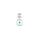 Enameled Zamak Charm Square with Evil Eye 7x14mm Ø2.2mm