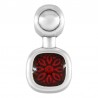 999° Silver Antique Plated/ 5µm/ Transparent Red
