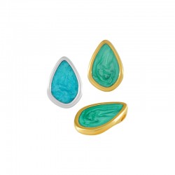 Charm en Zamak Émaillé en Forme de Larme ~12 x 17 mm Ø 2.2 mm