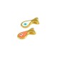 Charm en Zamak Émaillé Représentant un Poisson avec un œil Maléfique ~5X10 mm Ø1.5 mm