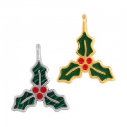 Charm en Zamak Émaillé « Mistletoe » 16 x 15 mm