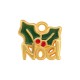 Enameled Zamak Charm "NOEL" with Mistletoe14mm