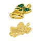 Enameled Zamak Charm Bell with Bow 13x18mm Ø1.5mm