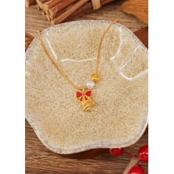 Charm Cloche en Zamak Émaillé avec nœud 13 x 18 mm Ø 1.5 mm