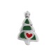 Enameled Zamak Charm Christmas Tree & Heart 12x20mm Ø1.8mm