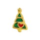 Enameled Zamak Charm Christmas Tree & Heart 12x20mm Ø1.8mm