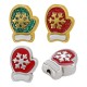 Slider in Zama Smaltato con Guanto e Fiocco di Neve 12X15Mm Ø2.3Mm
