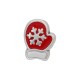Slider in Zama Smaltato con Guanto e Fiocco di Neve 12X15Mm Ø2.3Mm