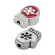 Slider in Zama Smaltato con Guanto e Fiocco di Neve 12X15Mm Ø2.3Mm